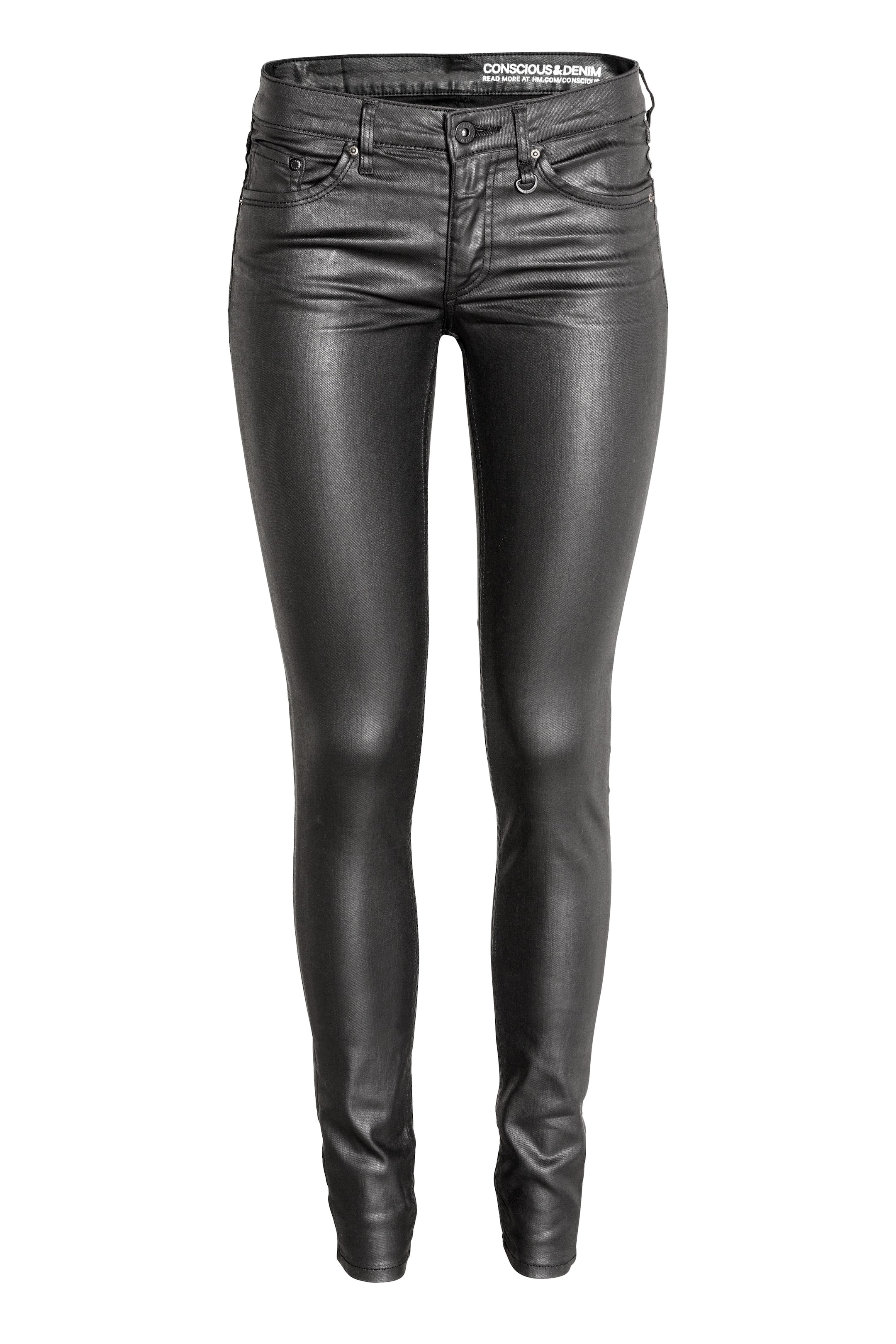 Grotere afbeelding bekijken: Coated Skinny Low Jeans - Zwart - DAMES | H&M BE 1