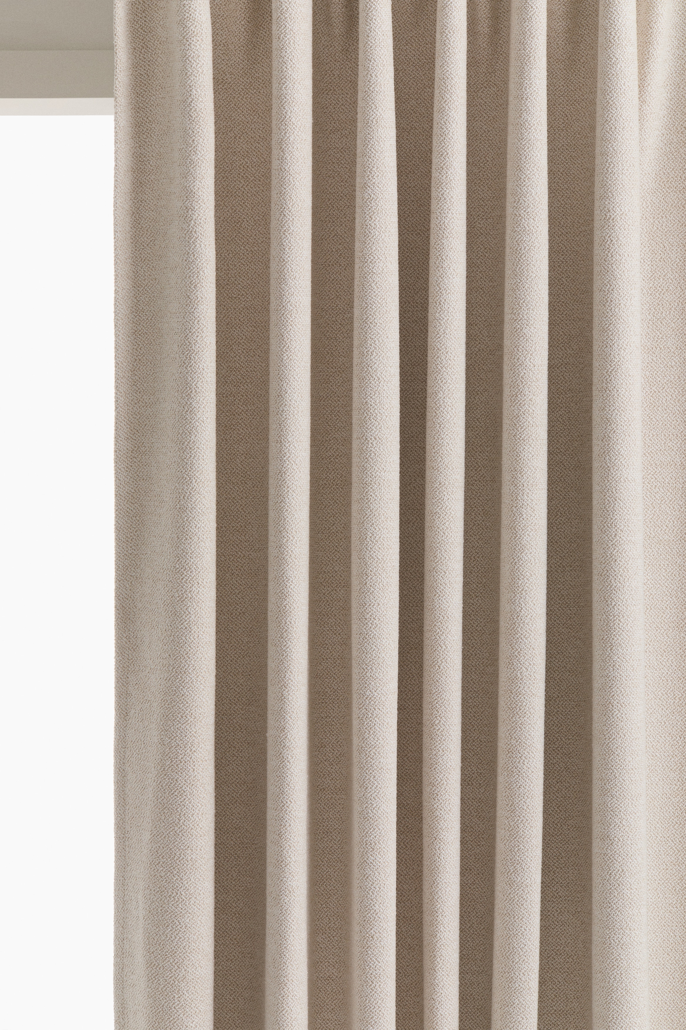 H&M Home  - 2-pack extra-long blackout bouclé curtain lengths - Light beige - size: 140x300