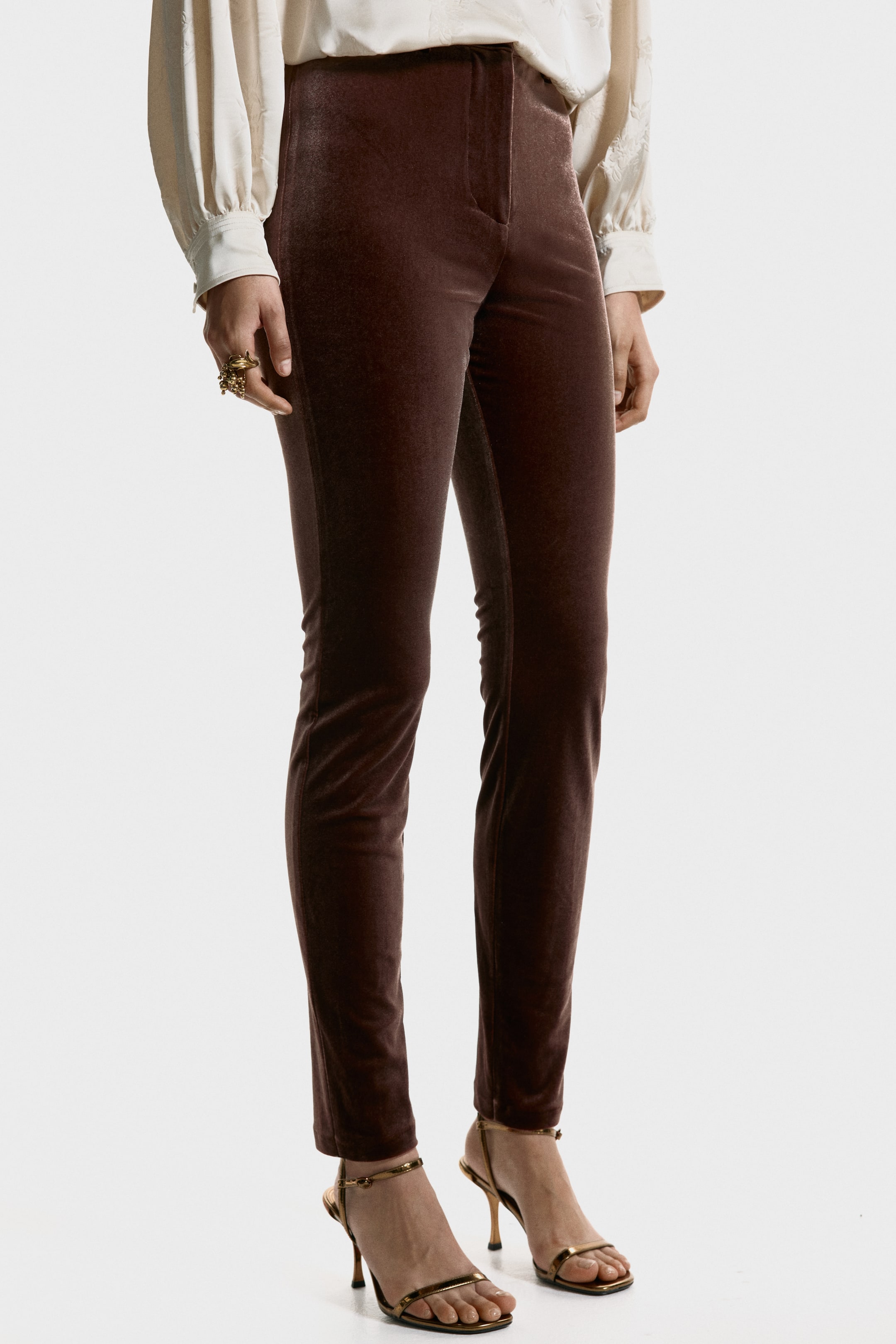 View larger image: Velvet trousers - Dark brown | H&M GB 2