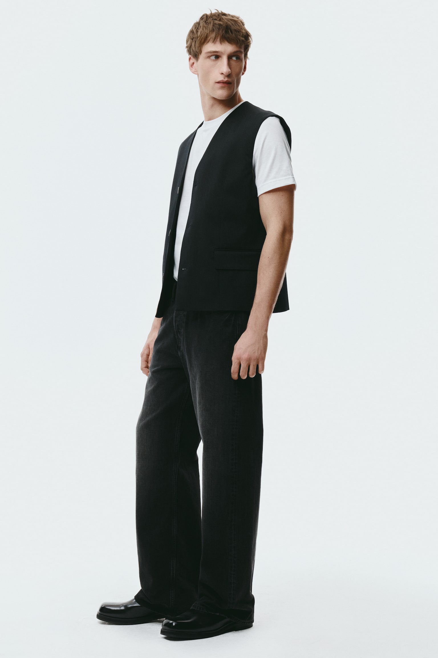 Loose Straight Jeans - שחור/כחול ג'ינס/אפור כהה/חום - 8