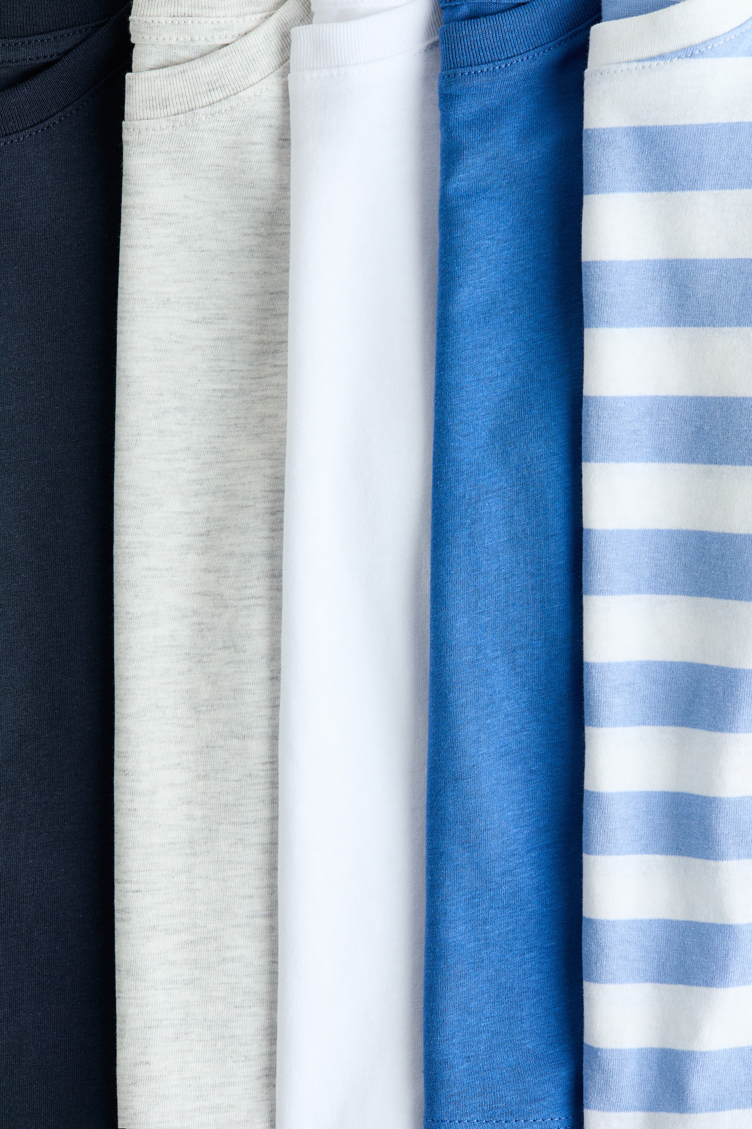 5-pack long-sleeved T-shirts - Blue/Grey/Green/Striped/Navy blue/Striped/Navy blue/Light grey marl/White/Blue/Red/Light blue/Striped/Blue/Striped - 2
