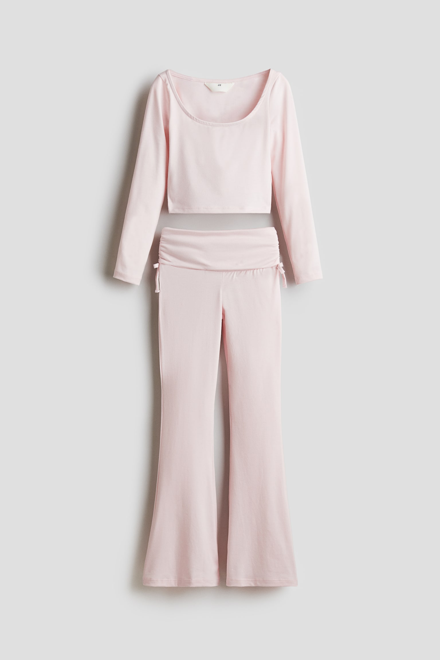 2-piece jersey set - Light pink/Light grey/Black - 1