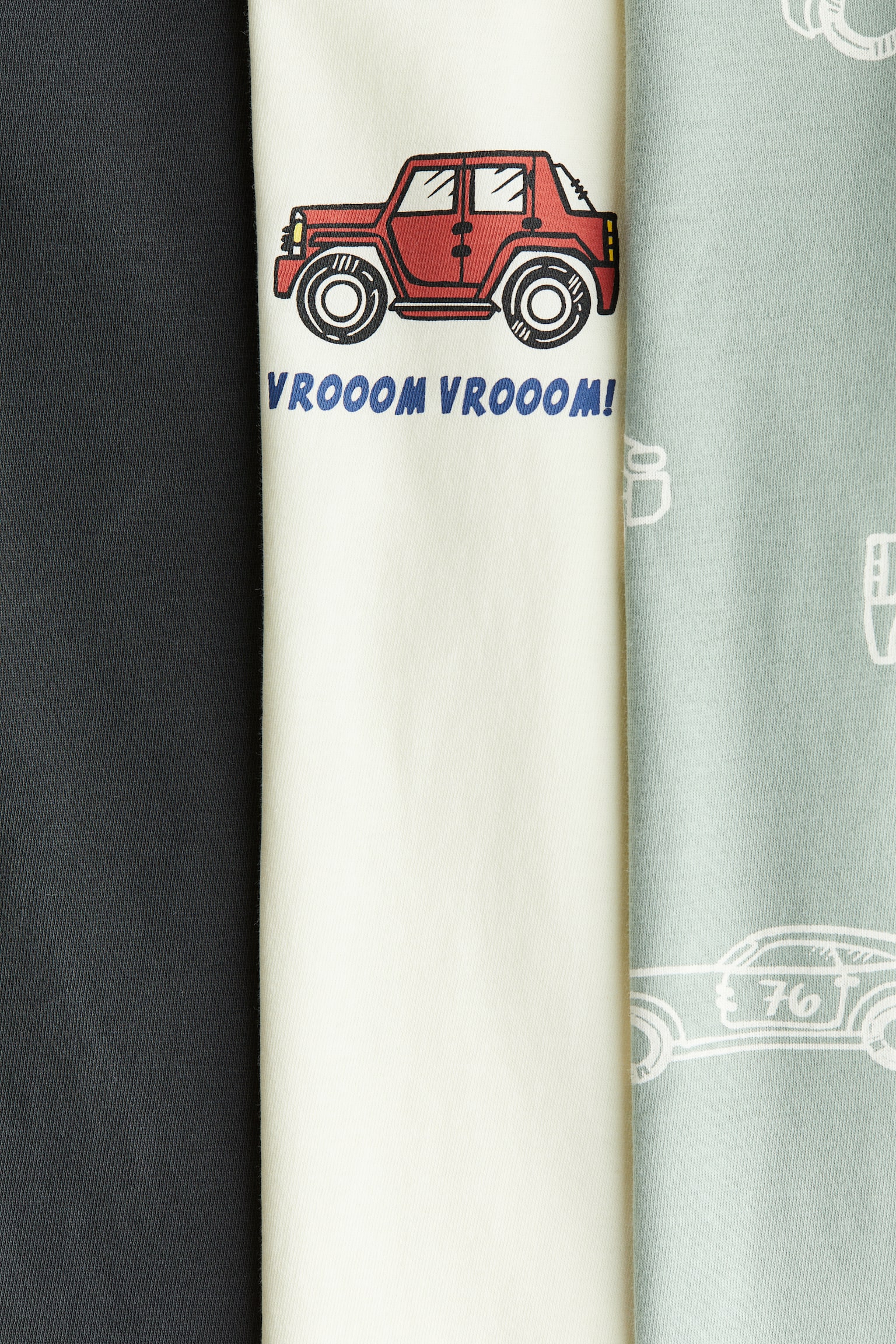 Детские футболки H&M 3-Pack Cotton T-Shirts, цвет: Мятный зелёный — фото 2
