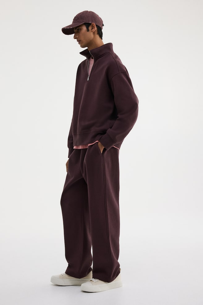 Sweatshirt mit Zipper in Loose Fit-Dunkles Pflaumenlila - 3