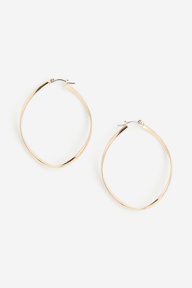 Oval hoop earrings - Gold-coloured/Silver-coloured - 1