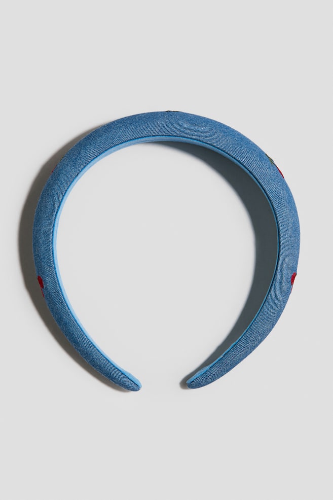 Wide Hairband - Blue/cherries - 1