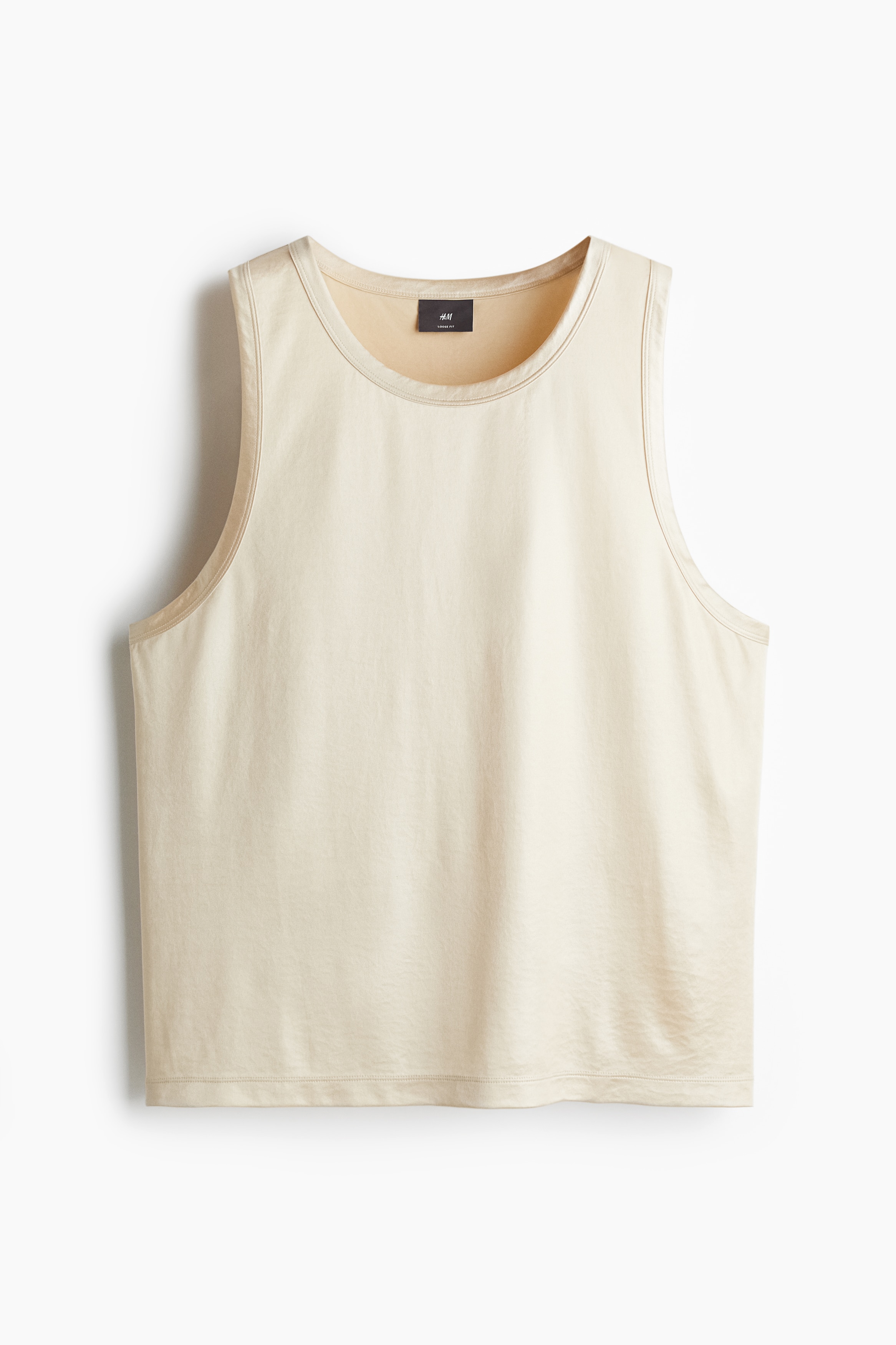 Mannen - Lichtbeige Satijnen tanktop - Loose Fit - Size: XXL  - H&M