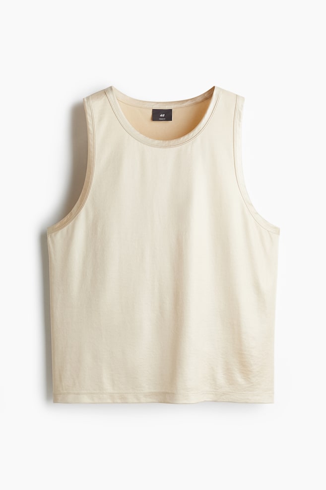 Débardeur de sport Loose Fit en satin - Beige clair - 1