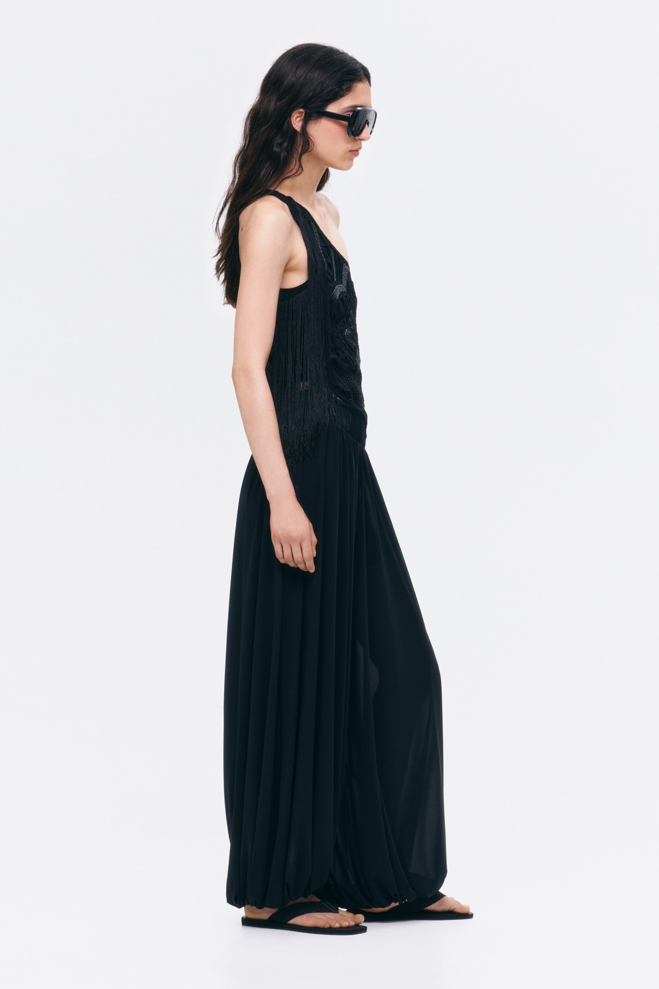 Embellished One-Shoulder Top