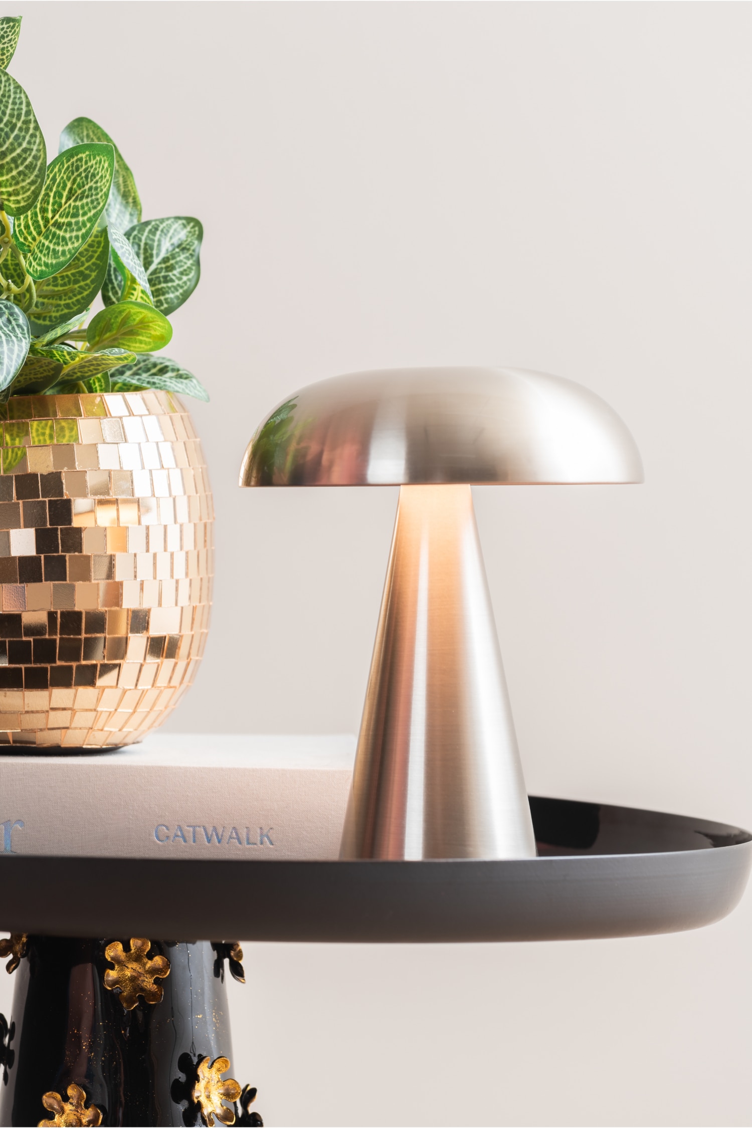 Rachel Led Tischlampe - Nickel/Gebürstetes Gold