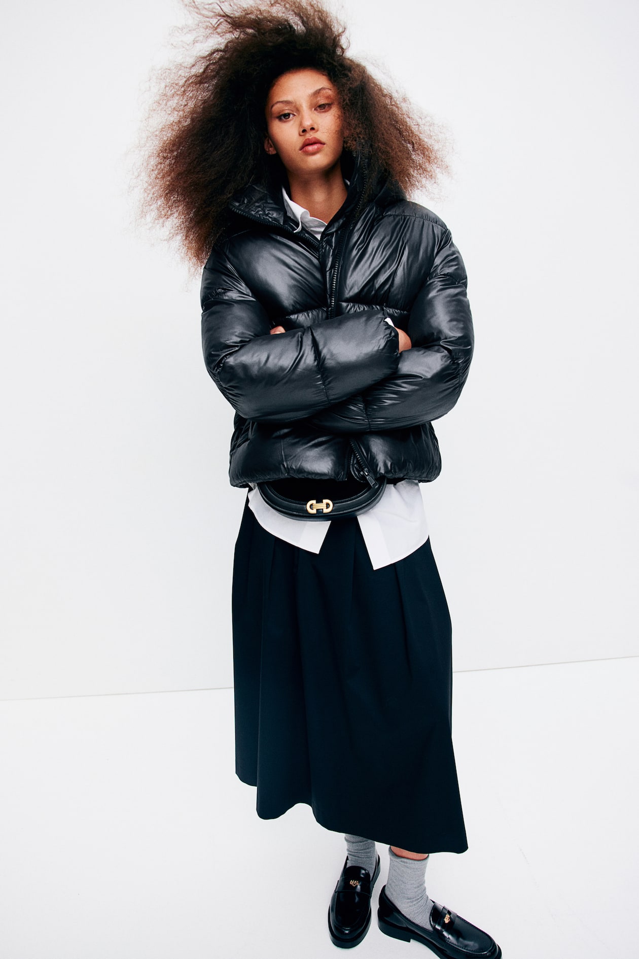 Kapuze H Und M Daunenjacke Damen Puffer Jacket Mit Kapuze Schwarz