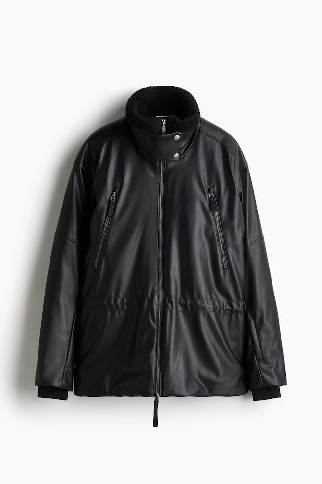 Coated ski jacket with ThermoMove™ - Black - 1