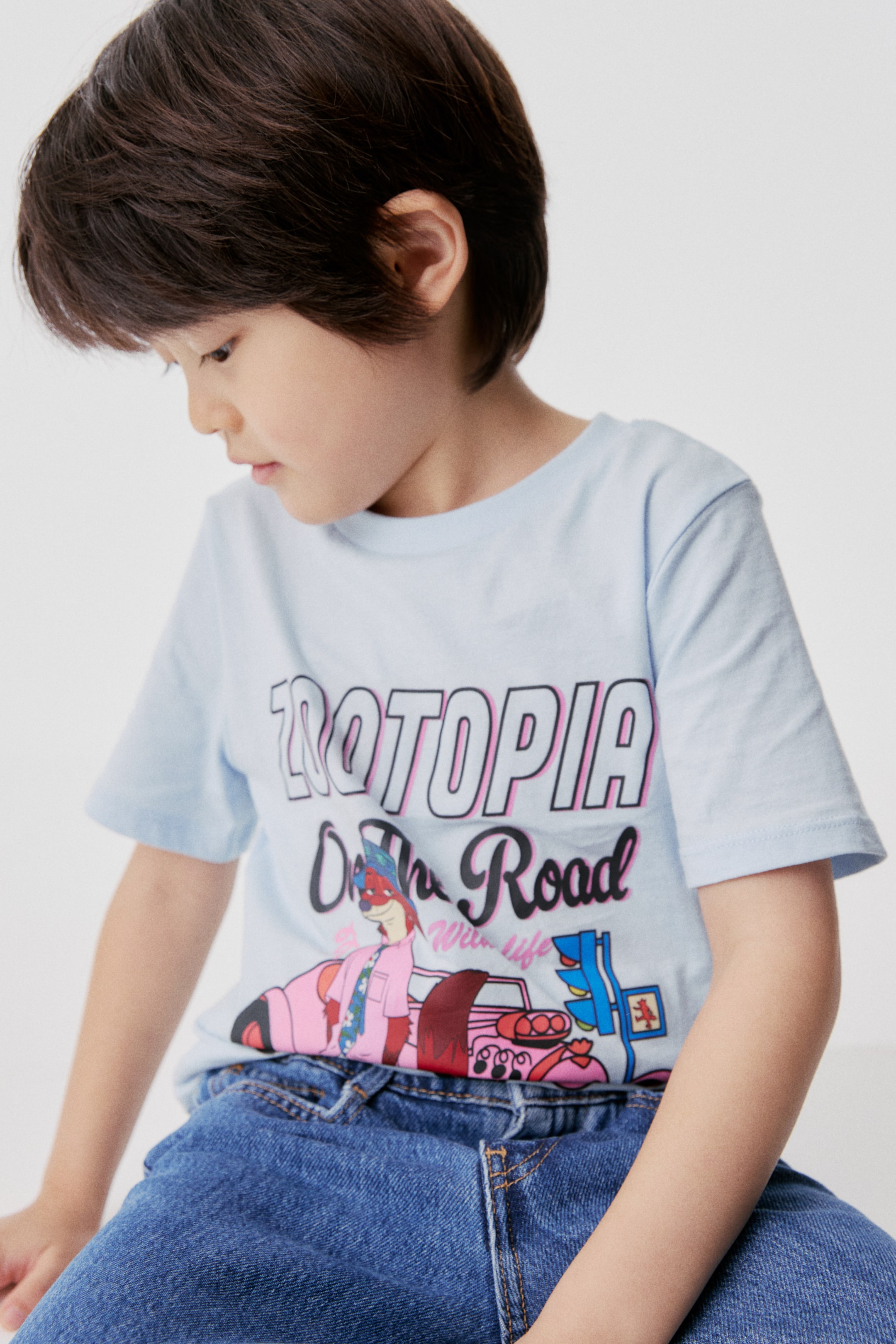 View larger image: Printed cotton T-shirt - Light blue/Zootopia - Kids | H&M HK 2