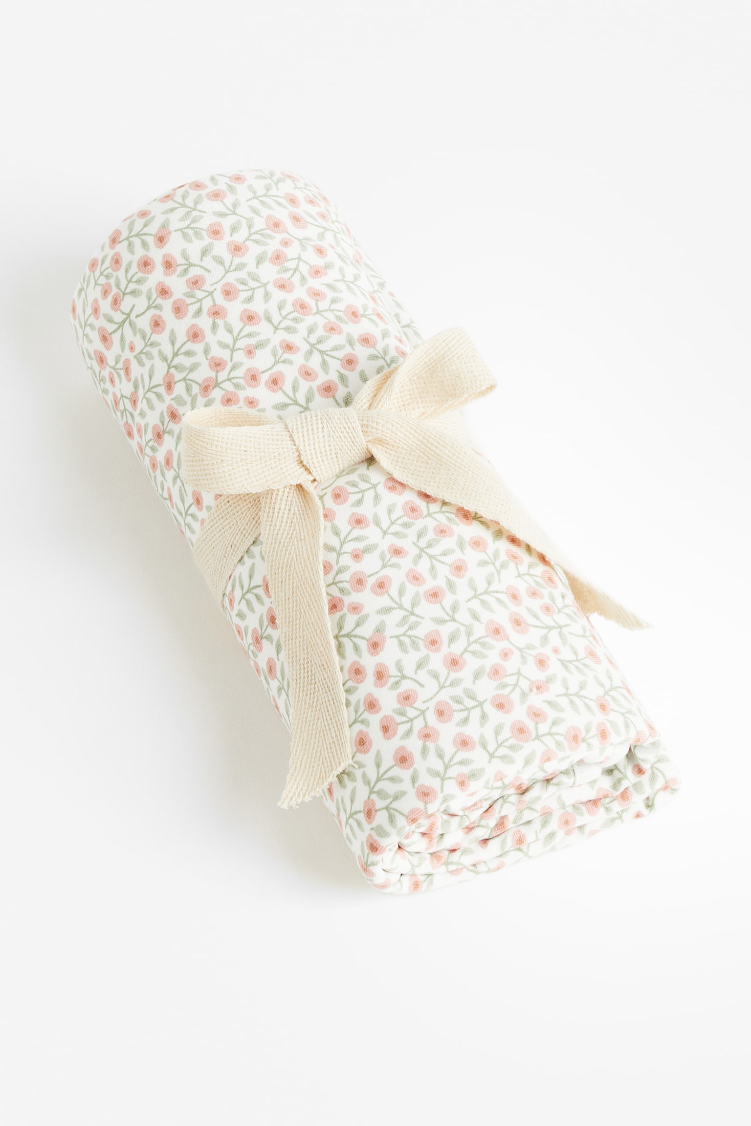 Plaid pour bébé en jersey - Blanc/fleuri