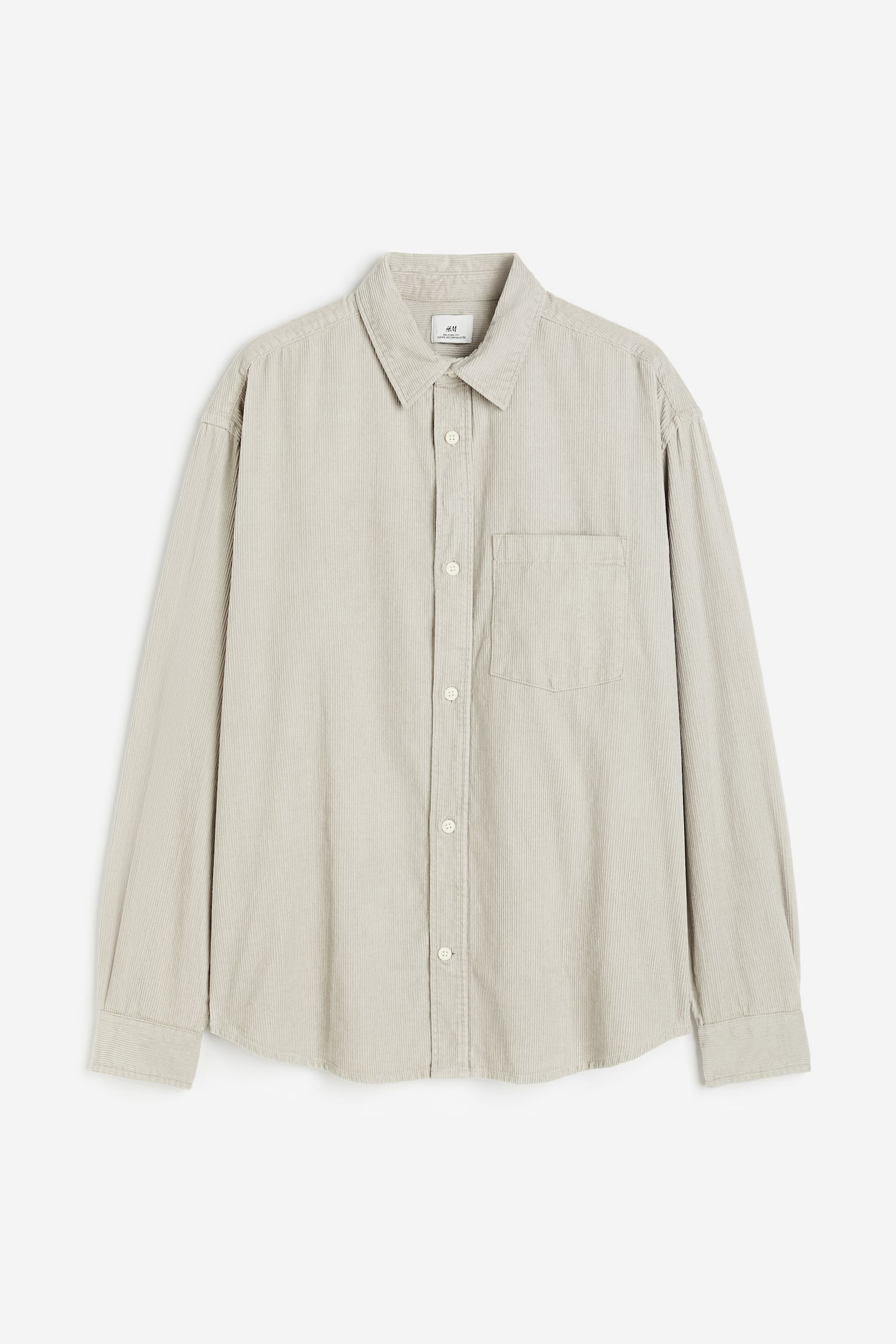 Relaxed Fit Corduroy shirt - Light greige - 1