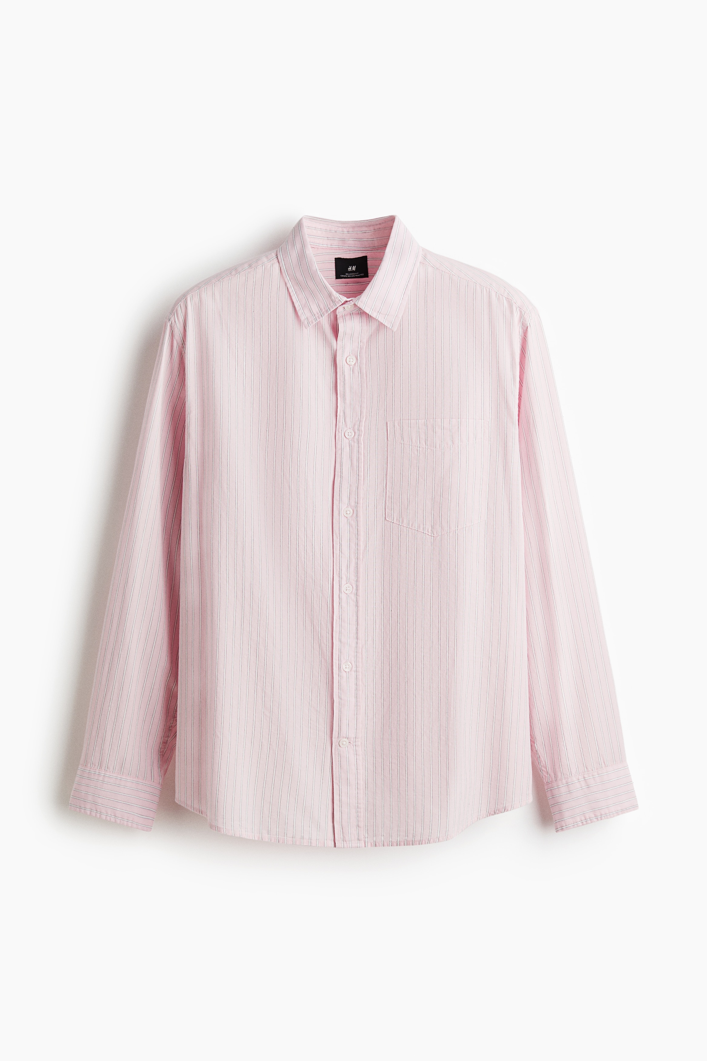 Camisa Relaxed Fit de algodón - Rosa claro/Franjas