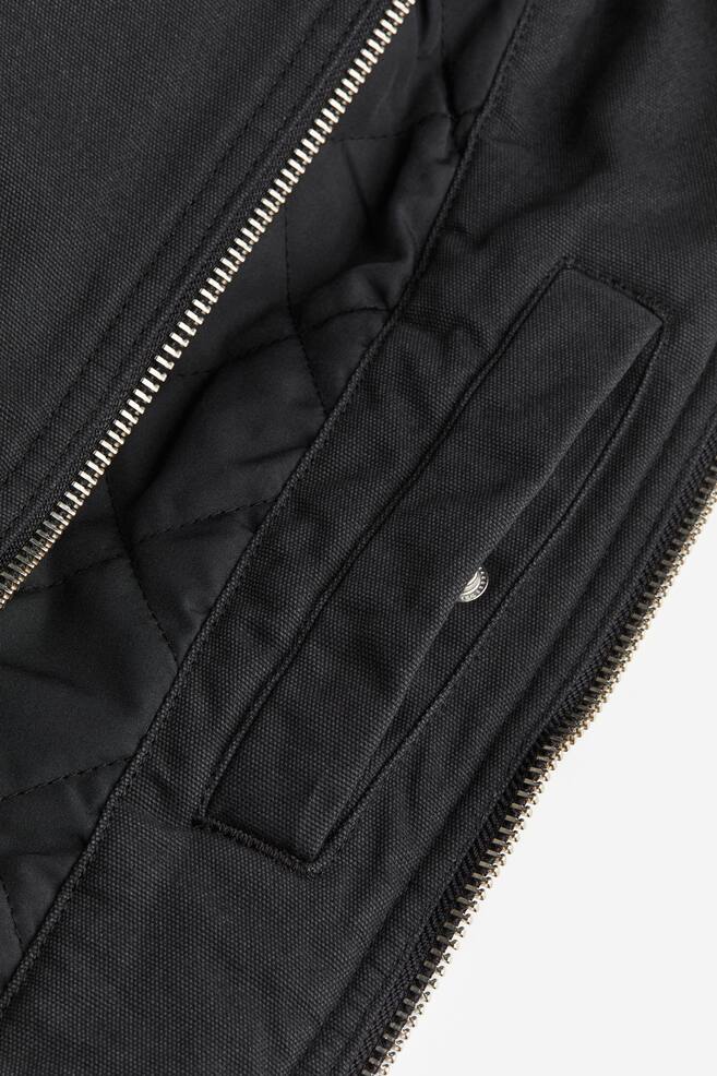 Loose Fit Hooded canvas jacket - Dark grey/Beige/Paisley-patterned - 5