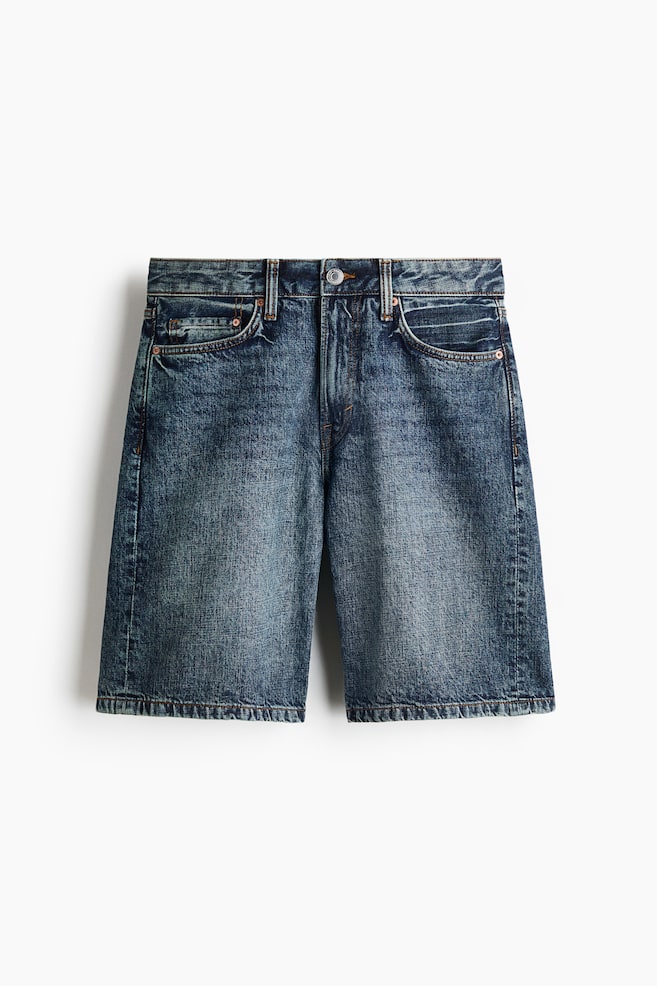Relaxed Denim short - Donker denimblauw/Licht denimgrijs - 1