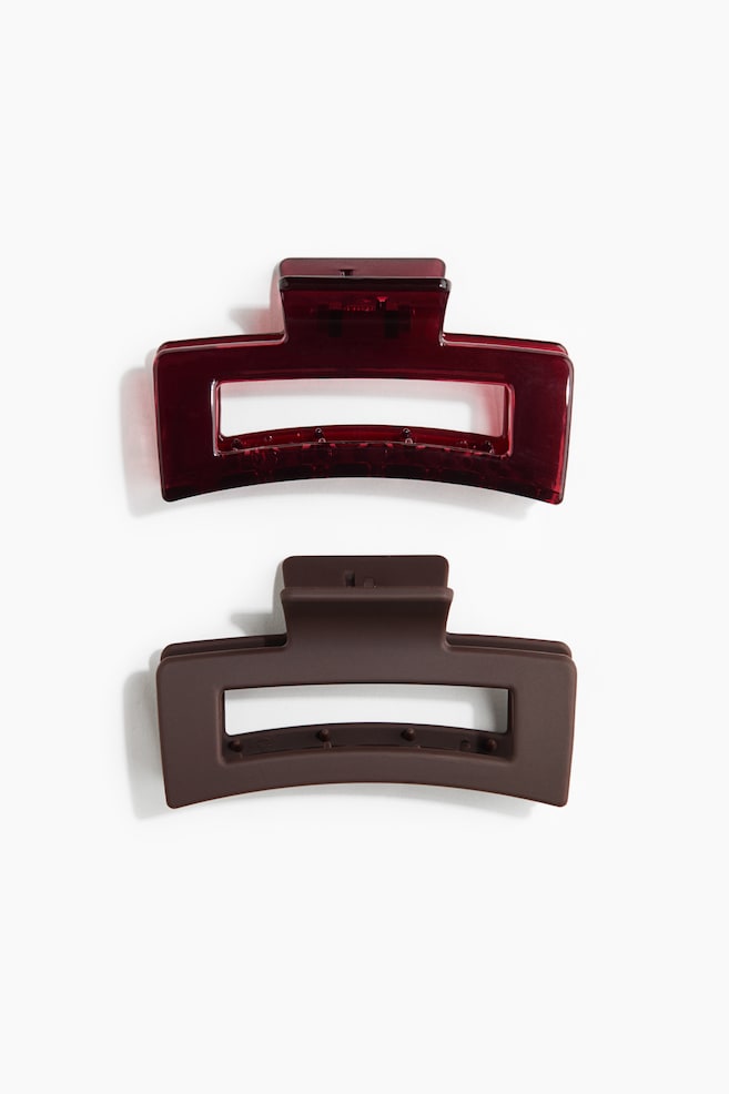 2-pack hair claws - Dark brown/Burgundy/Light blue/Light green - 1