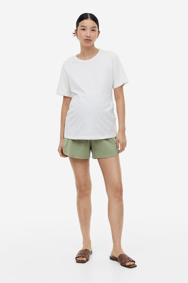 MAMA Shorts in jersey di cotone - Verde/Black/Beige - 5