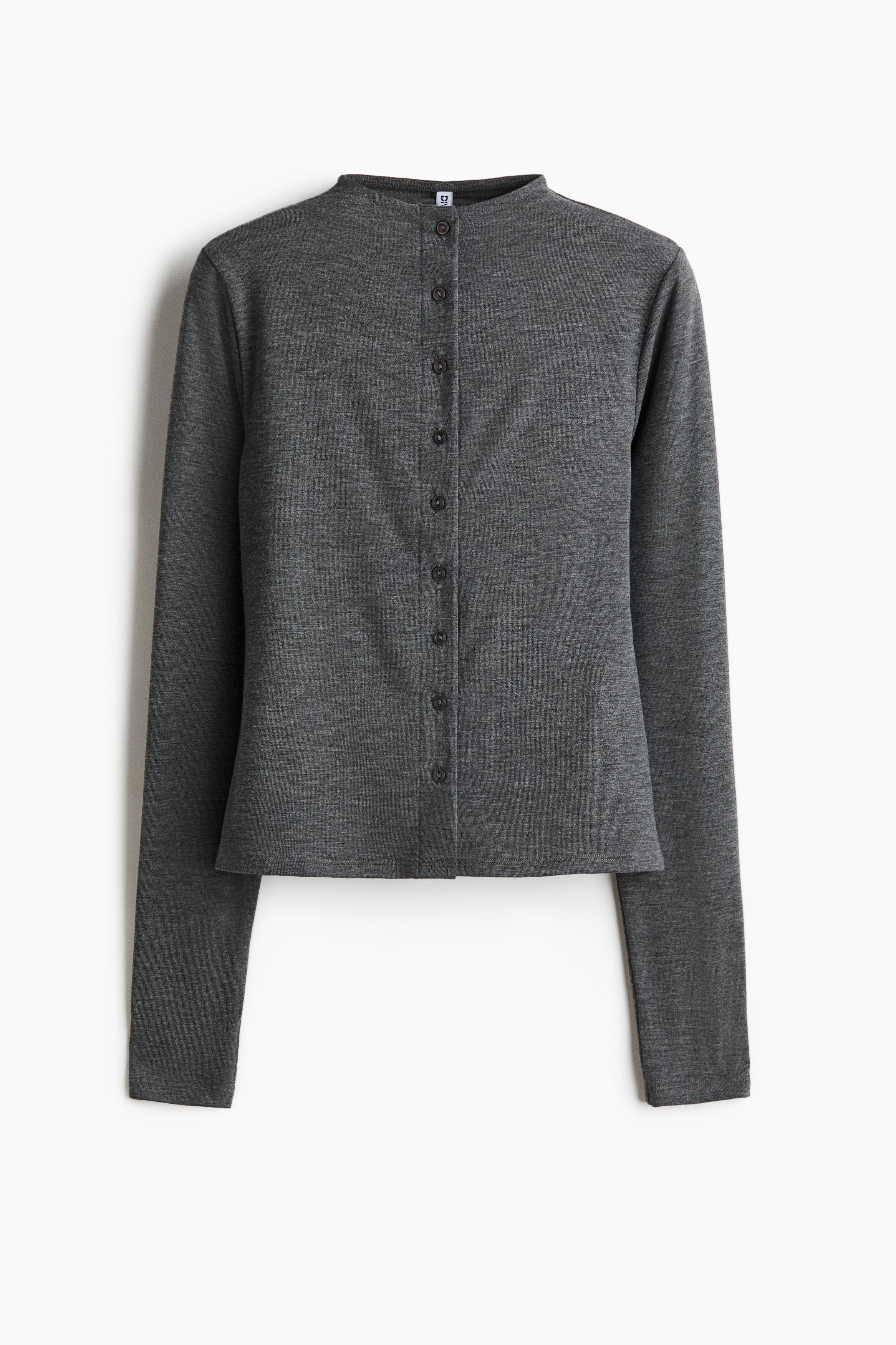 Jersey Cardigan - Dark gray melange/Dark brown/Black