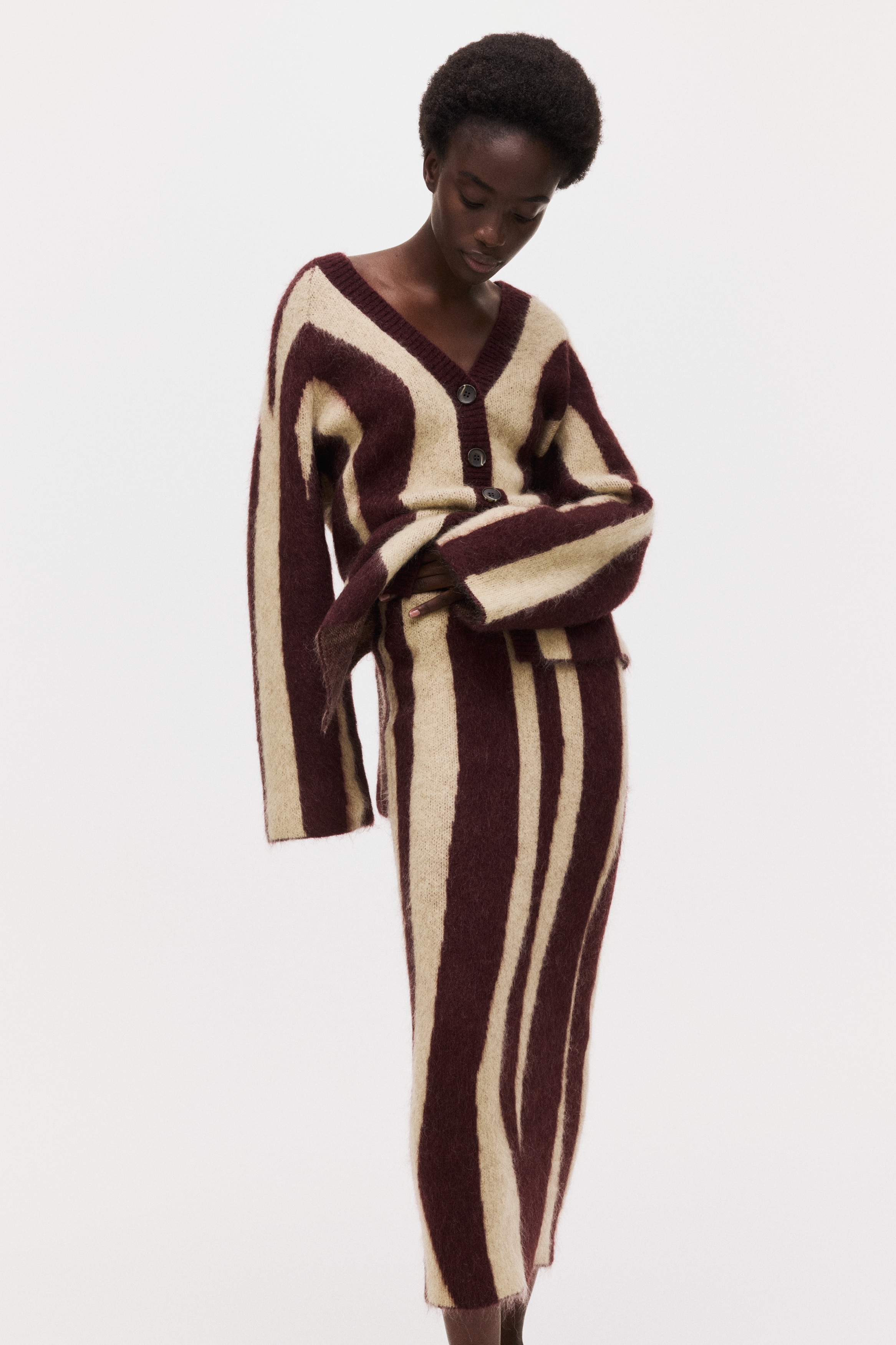 ワンピース herlipto Striped Jacquard Knit Dress S ワンピース herlipto Striped Jacquard Knit Dress S Striped Jacquard