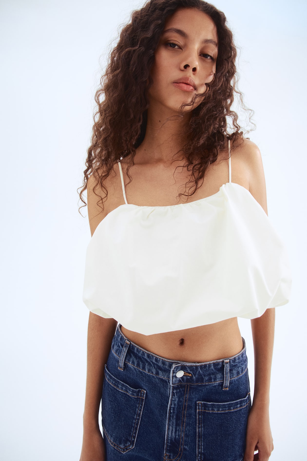White Bubble Hem Tops For Ladies Buy Outzidr White Bubble Hem Top