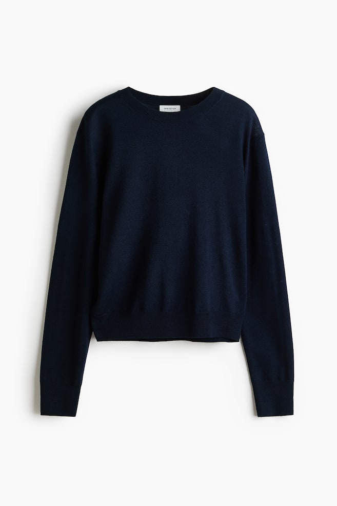 Wool jumper - Navy blue/Cream - 1