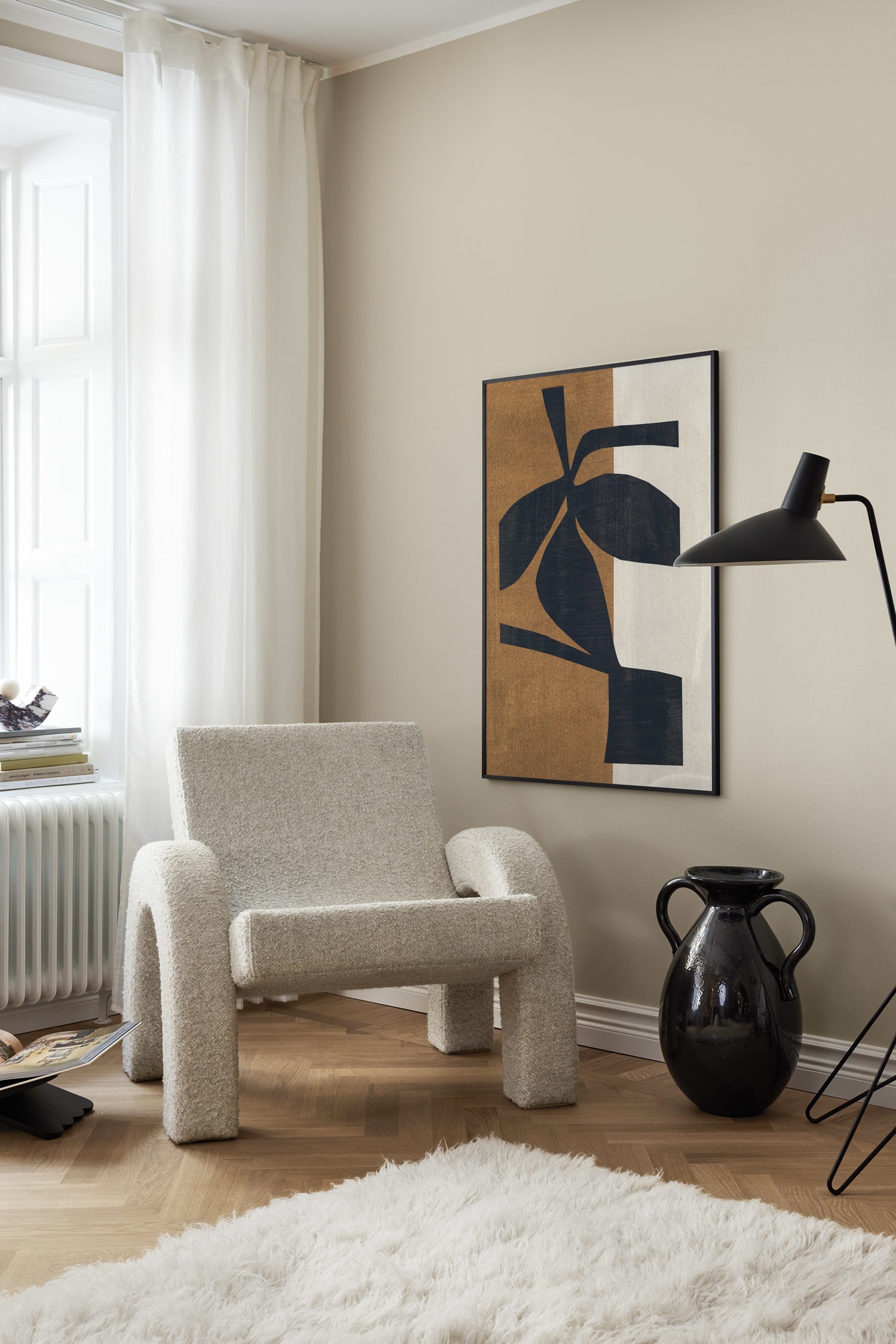 Black Flower Juliste - Musta