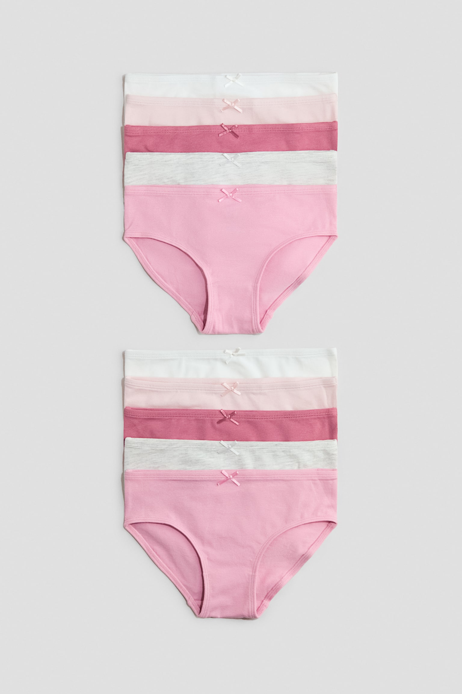 10-pack cotton briefs - White/Powder pink/Pink/Pink/Green