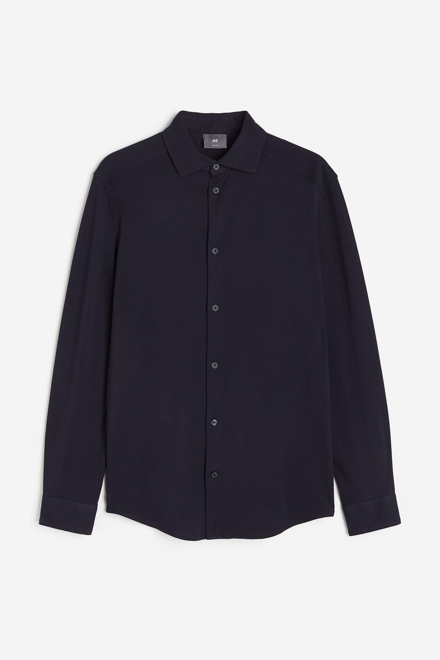 Slim Fit Pima cotton shirt - Navy blue - 1