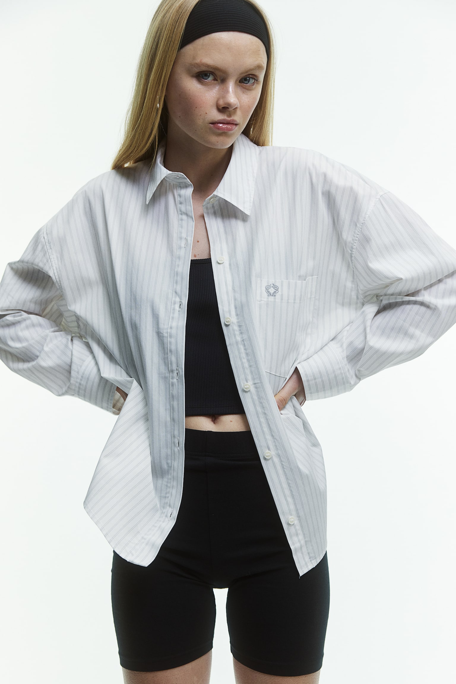 Oversized Cotton Shirt - White/Pinstripe/Light blue/Black/White/Cream/Stripe/White/Light blue/Stripe - 5