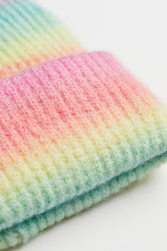 Rib-knit hat - Pink/Ombre/Green/Pink/Swirls/Lilac - 2