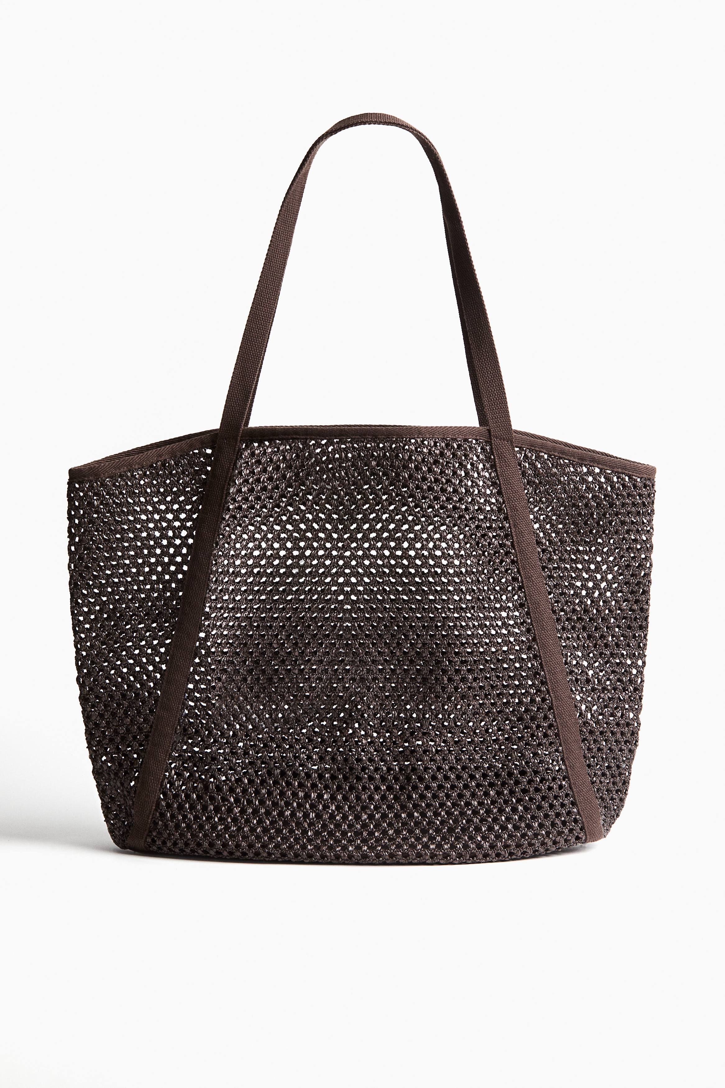 Sac de plage en filet - Brun foncé/Vert foncé