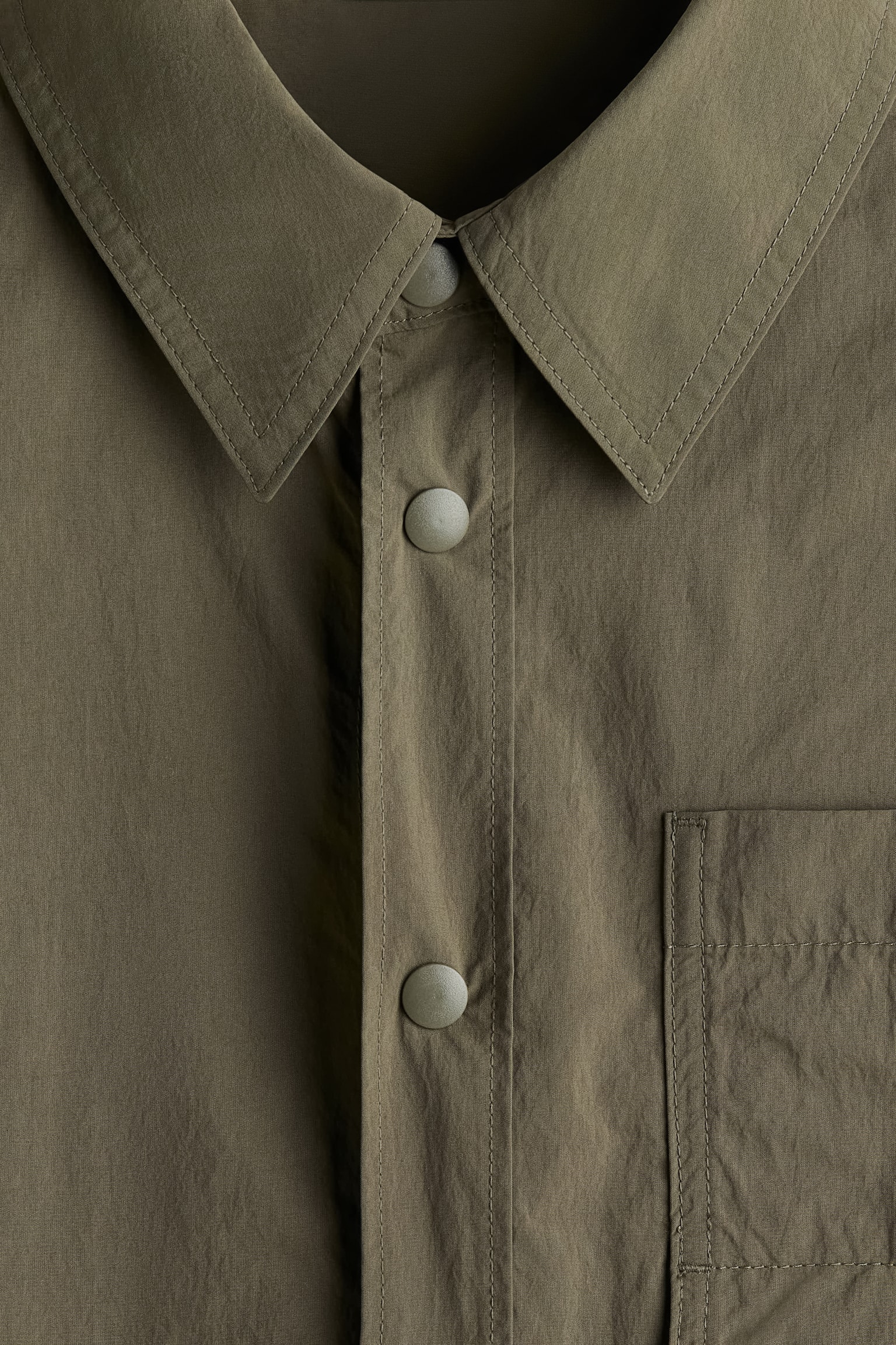 루즈핏 유틸리티 오버셔츠 - 그린/베이지 - 4