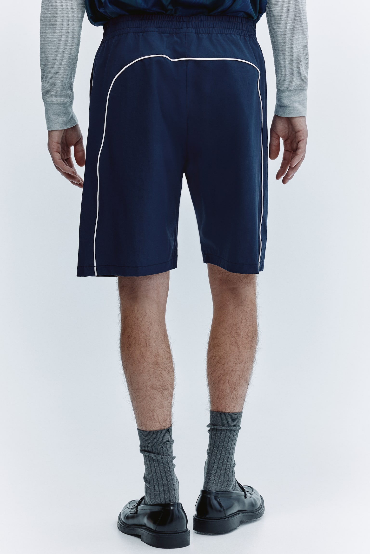 Shorts a la rodilla - Azul oscuro/Negro - 5