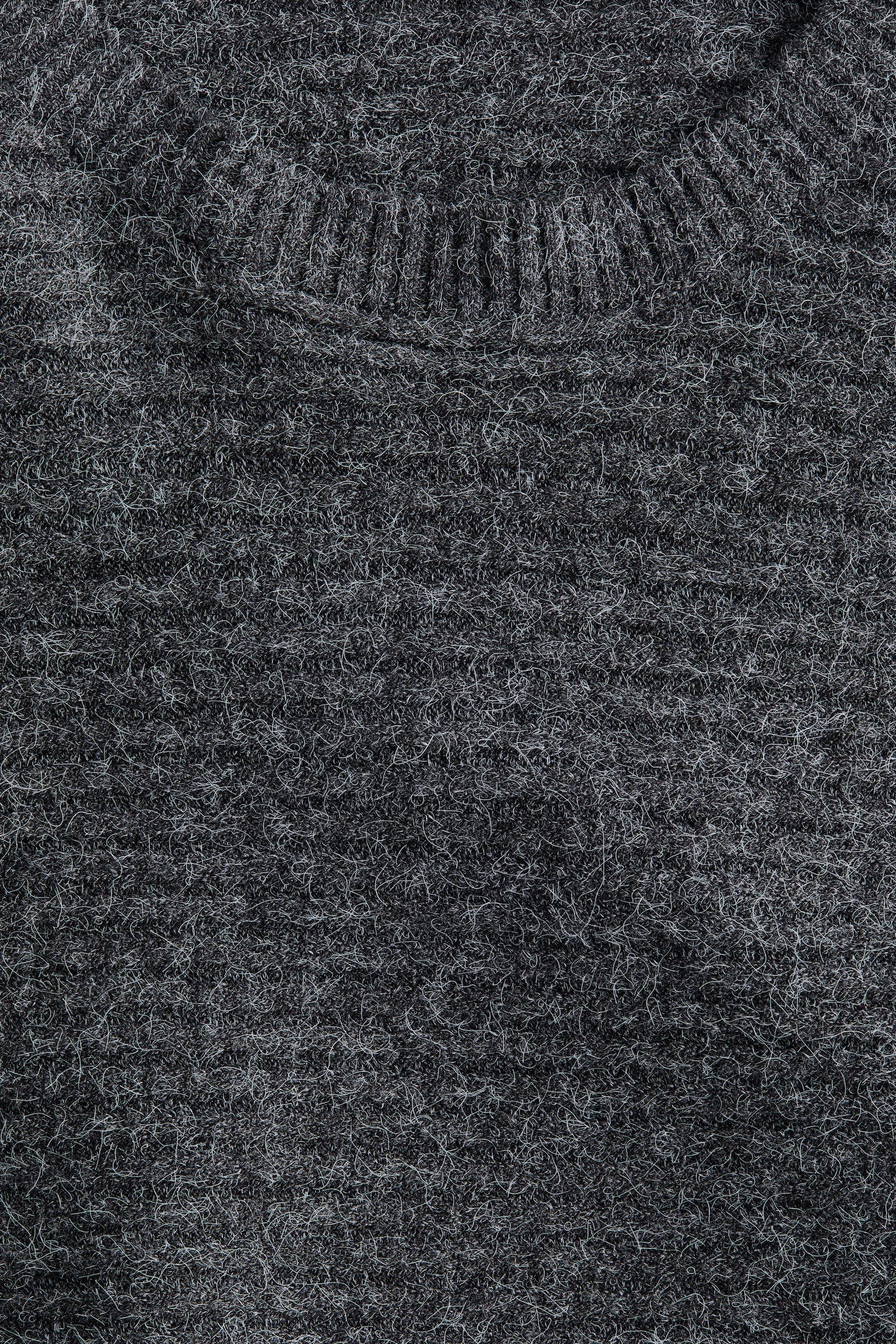 Женский свитер H&M Rib-Knit Batwing-Sleeved, цвет: Тёмный серый — фото 6