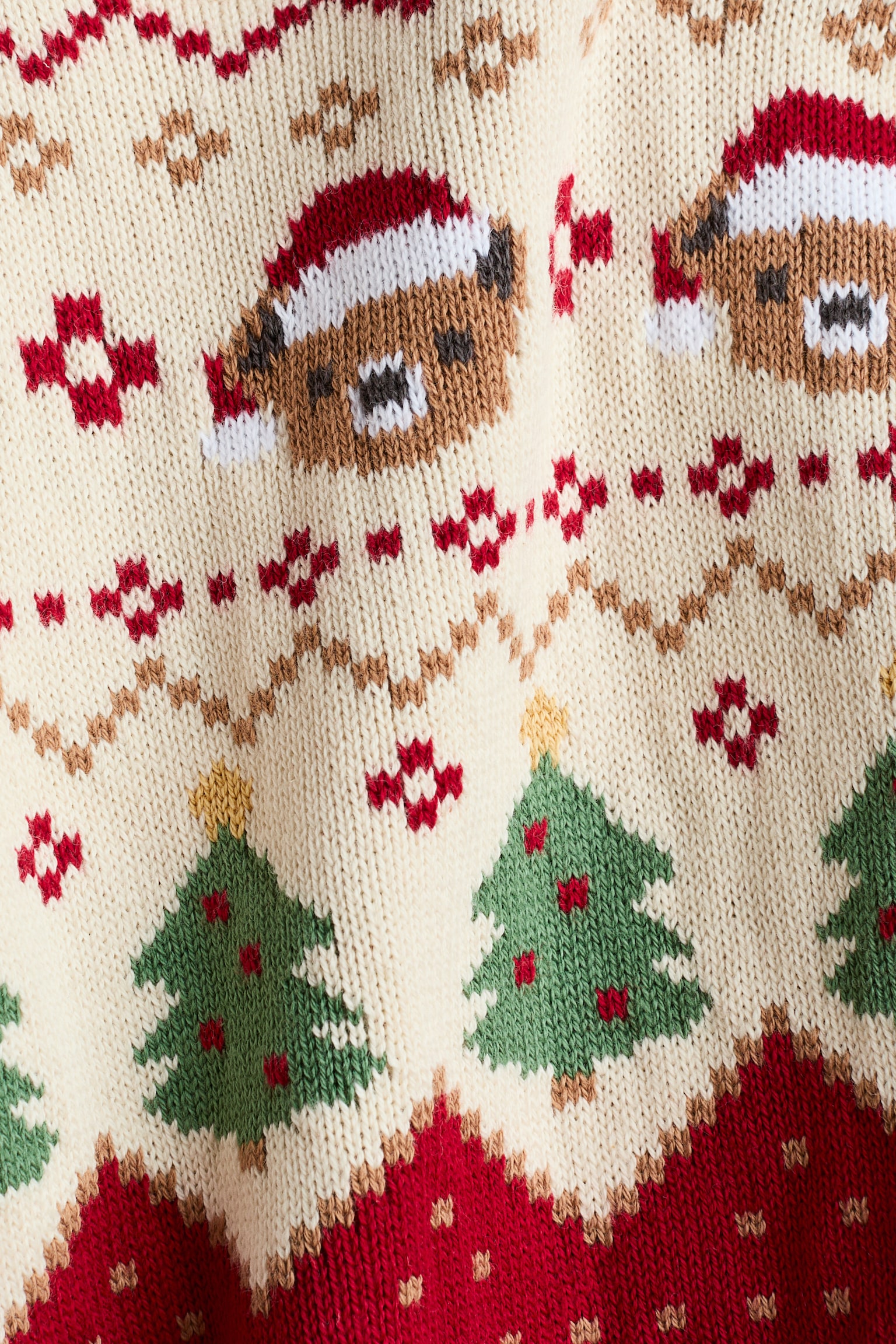 Детский свитер H&M Jacquard-Knit Cotton, цвет: Светлый бежевый — фото 2