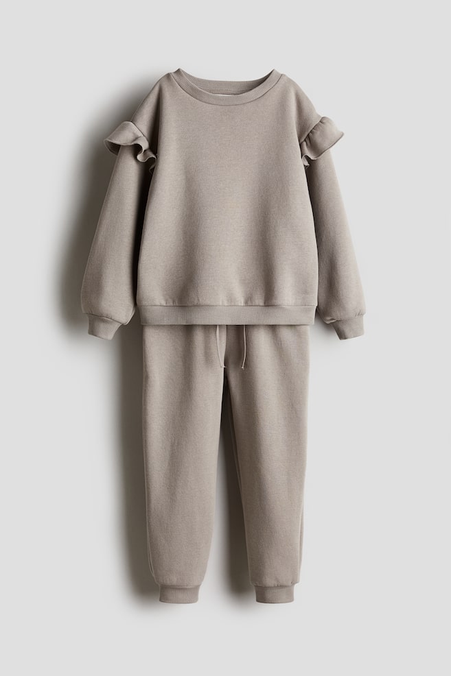 2-piece sweatshirt set - Mole/Light dusty blue/Light pink/Beige/Leopard print - 1
