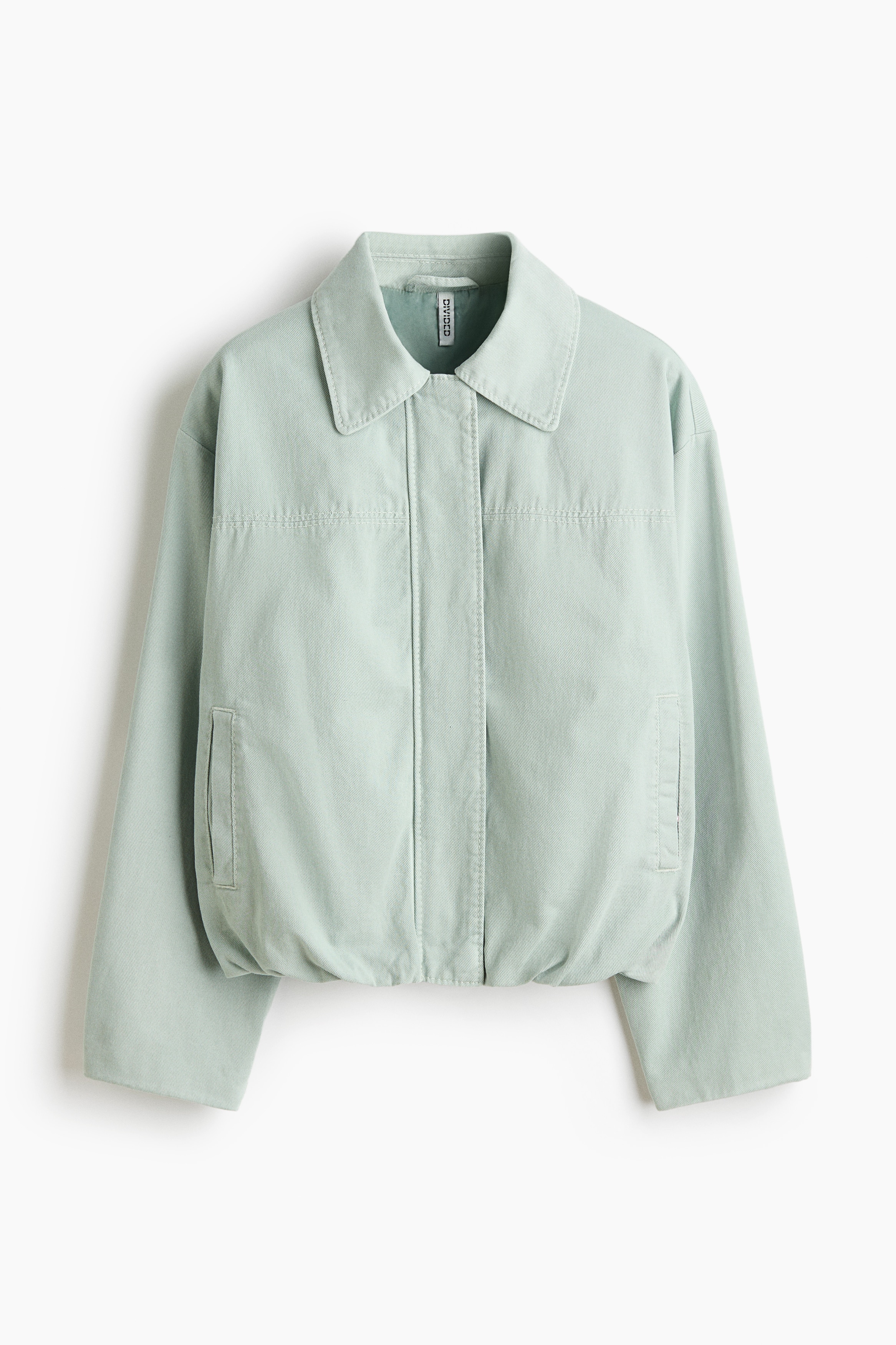 Collared bomber jacket - Light turquoise/Light grey/Pinstriped/Olive green/Light beige/Checked/Grey