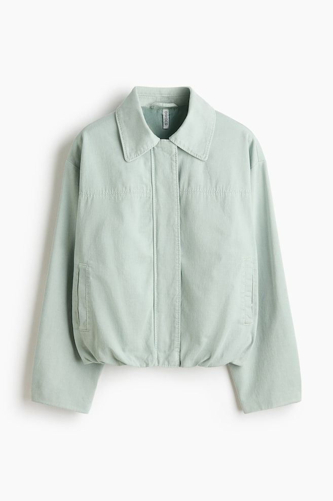 Collared bomber jacket - Light turquoise/Light grey/Pinstriped/Grey/Olive green/Light beige/Checked - 1