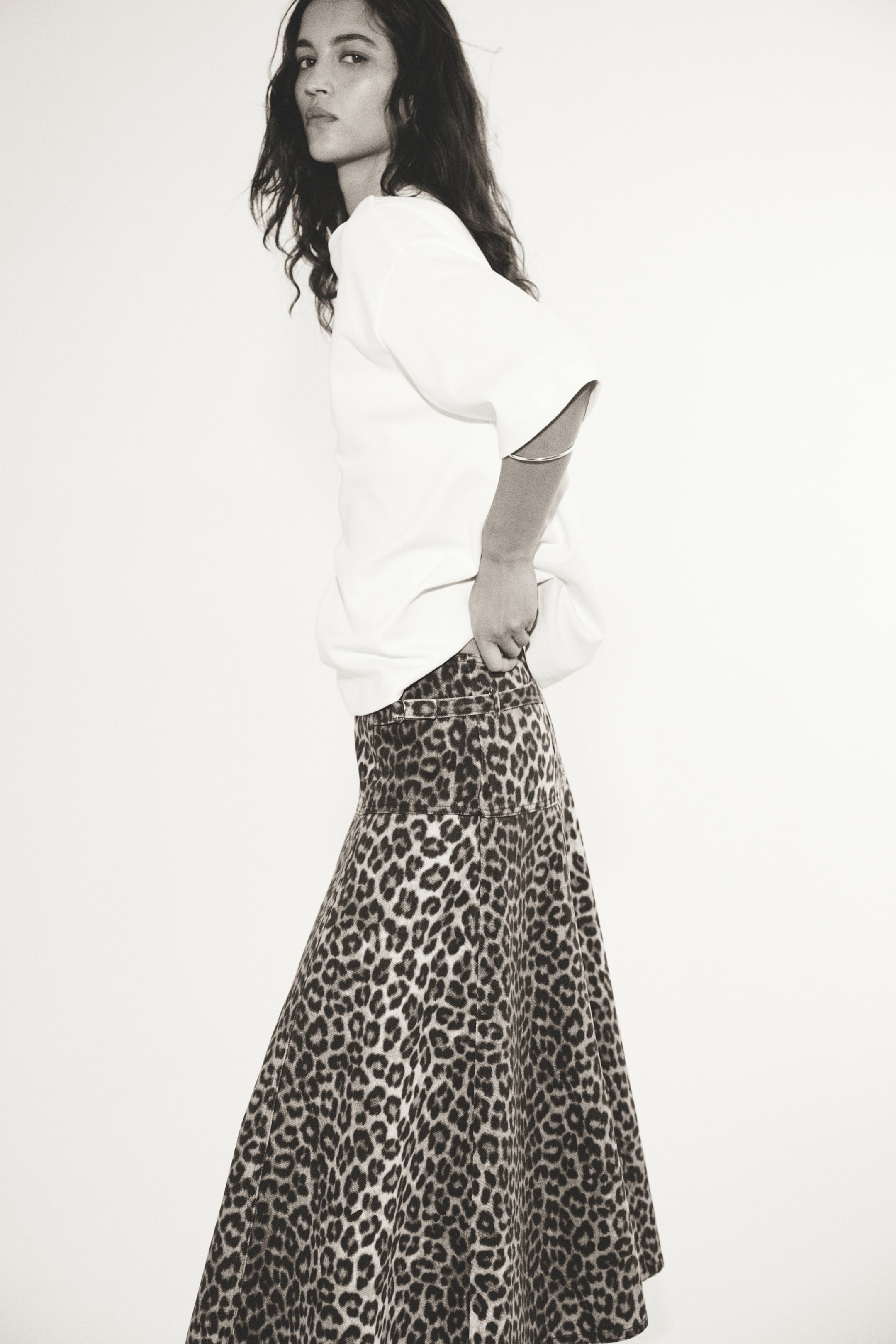 Flared Denim Skirt