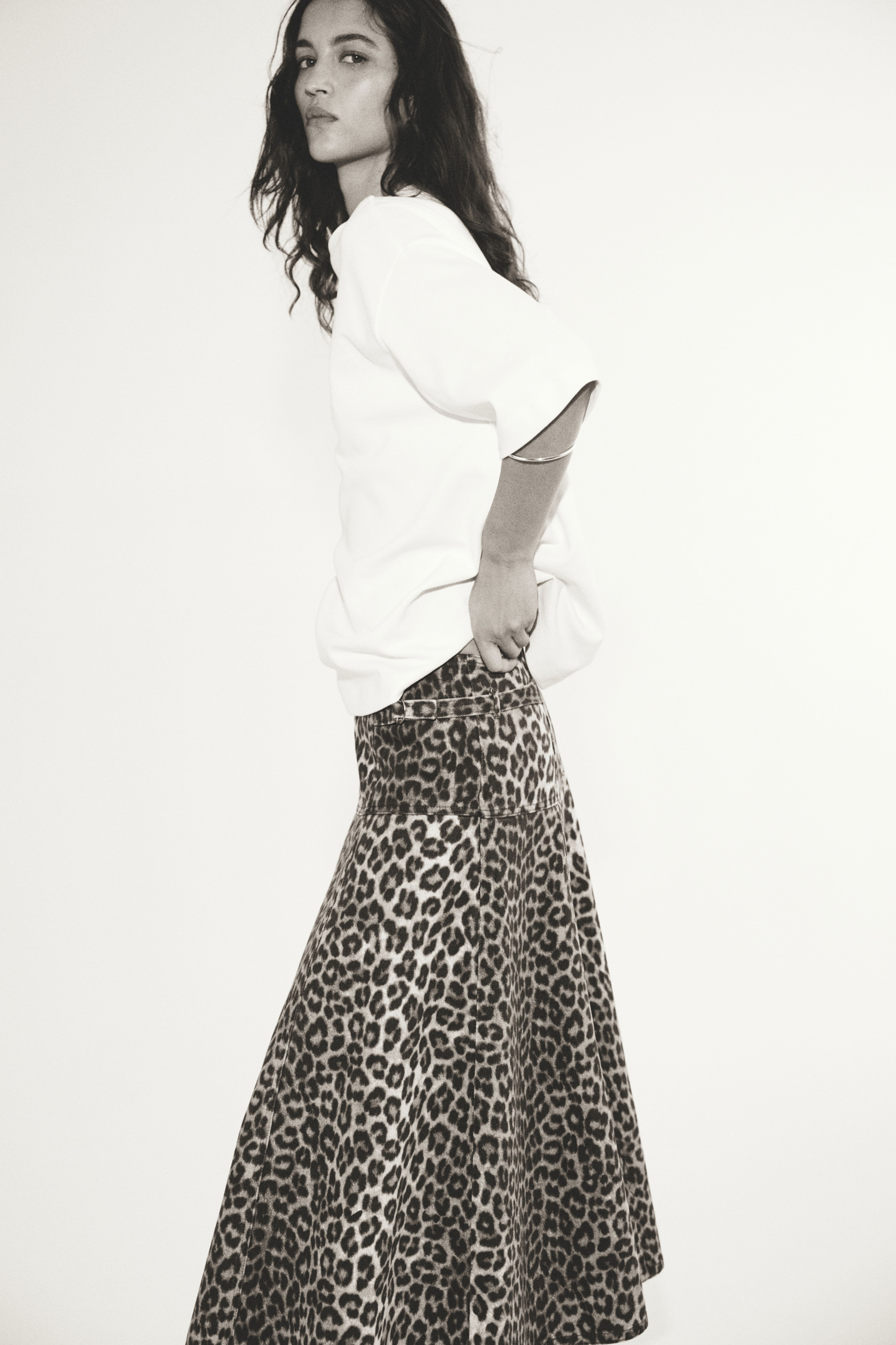 Flared Denim Skirt