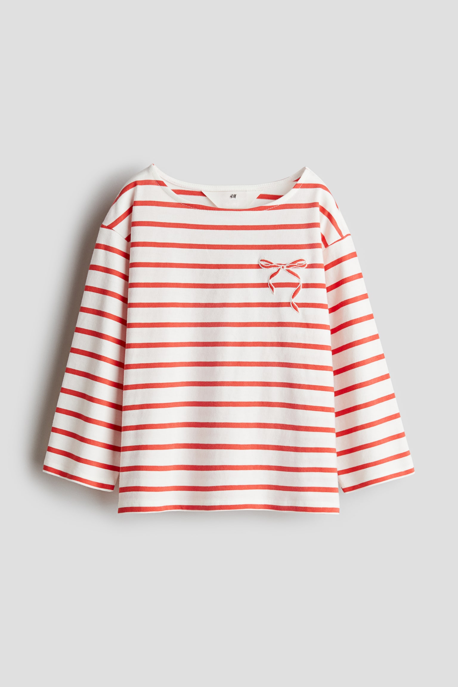 Embroidery-detail cotton top - White/Red striped/White/Blue striped/Navy blue/Striped - 1