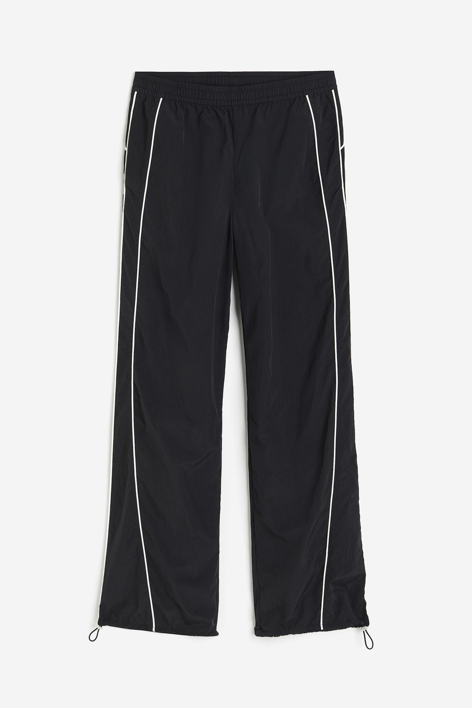 Piping-detail track pants - Black/Cream - 1