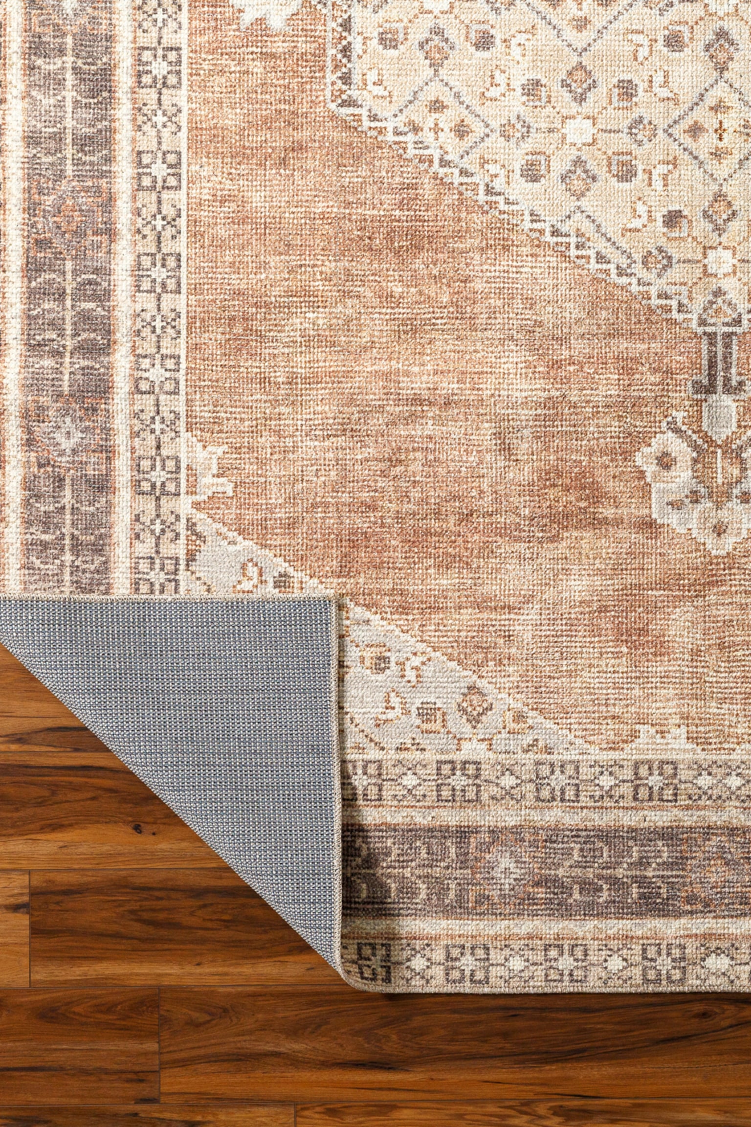 Lila Vintage Traditional Designer Rug-Terracotta - 6