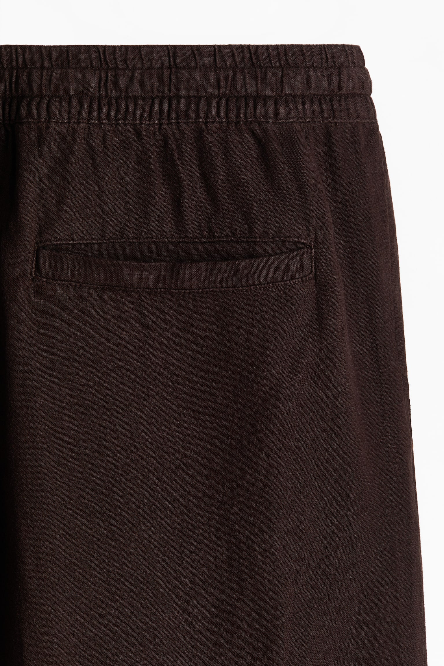 Мужские брюки H&M Relaxed-Fit Linen-Blend, цвет: Тёмный коричневый — фото 5