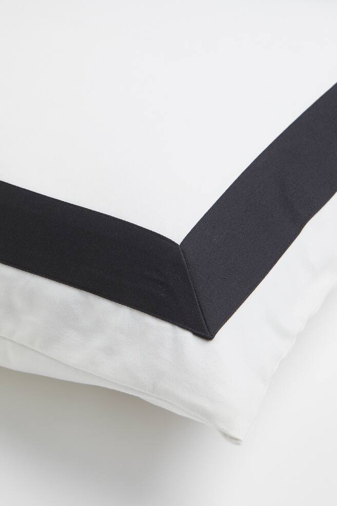 Cotton twill cushion cover - White/Light beige - 2