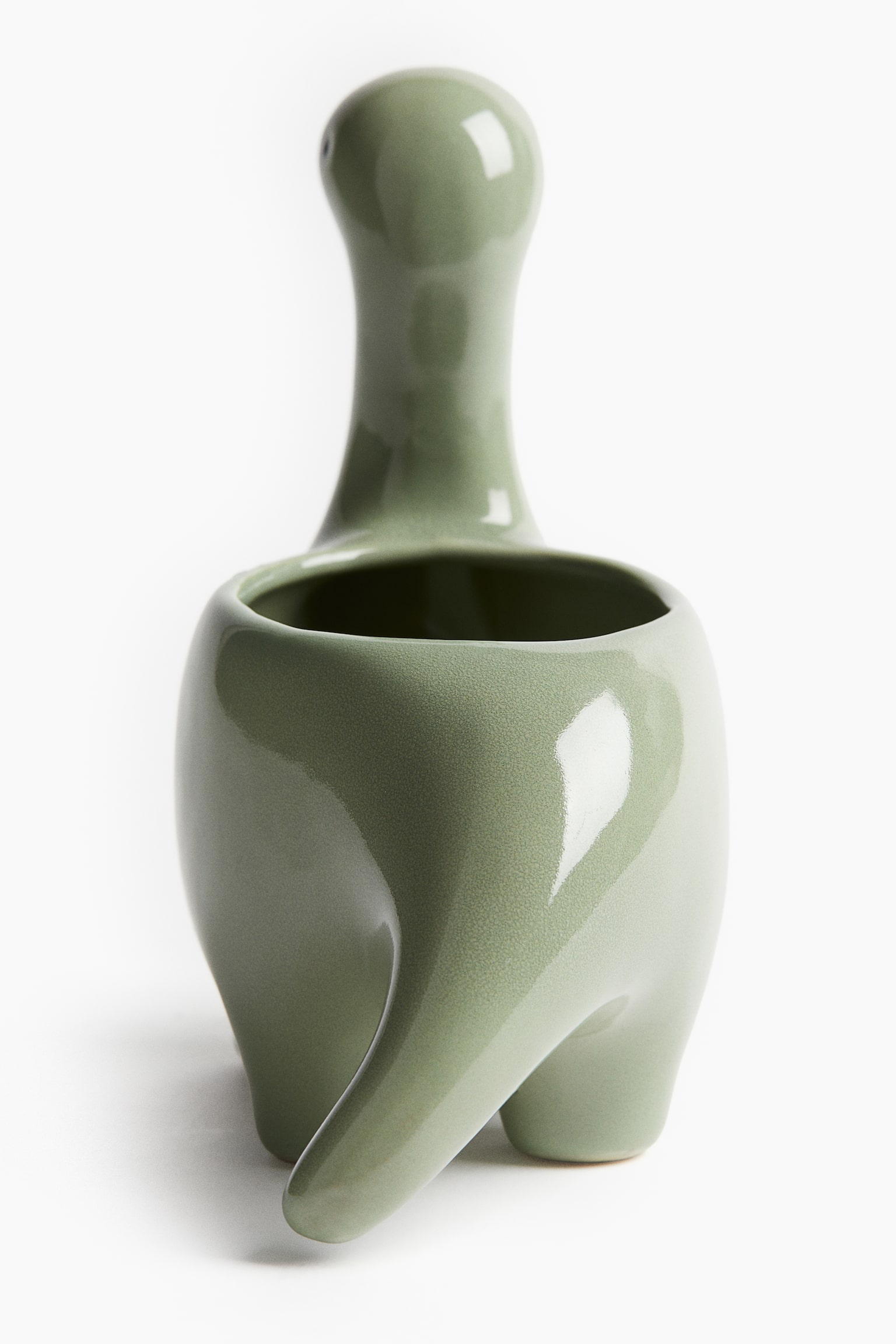 Dinosaur stoneware plant pot - Zelená - 4