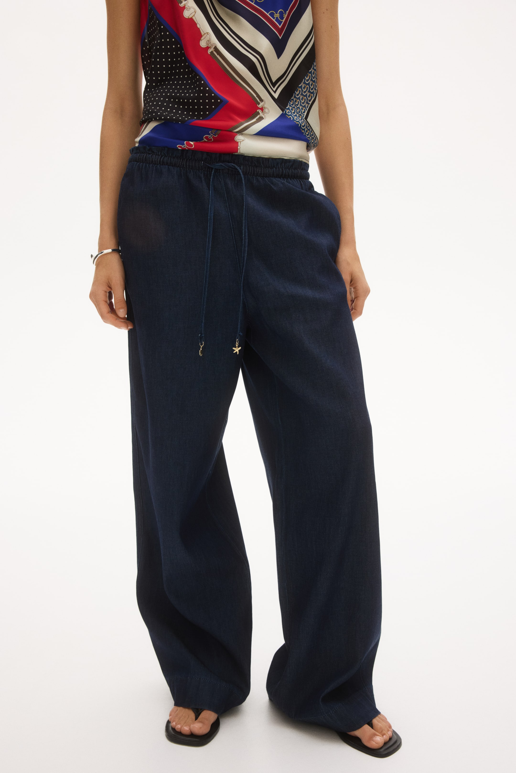 Wide-Cut Paper-Bag Pants